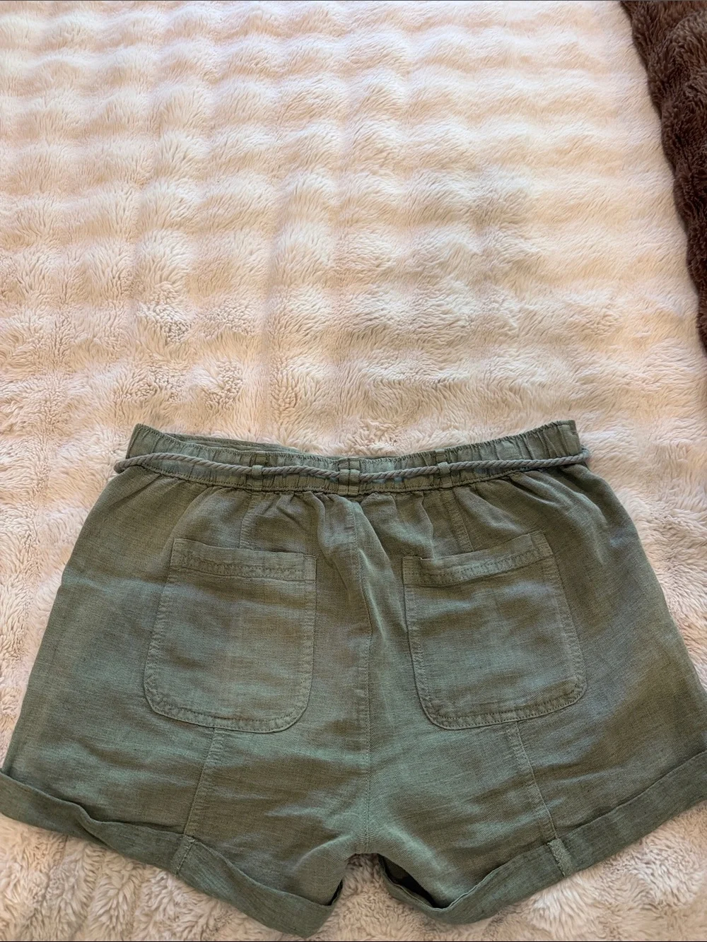 C&C California Olive Braided Drawstring High-Waist Shorts